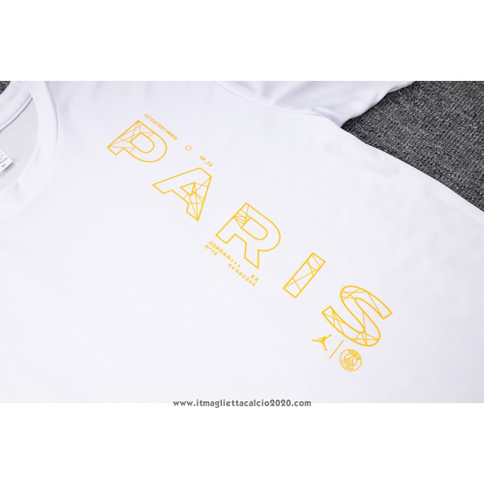 Tuta da Track Paris Saint-Germain Jordan Manica Corta 2023 2024 Bianco - Pantalon Corto